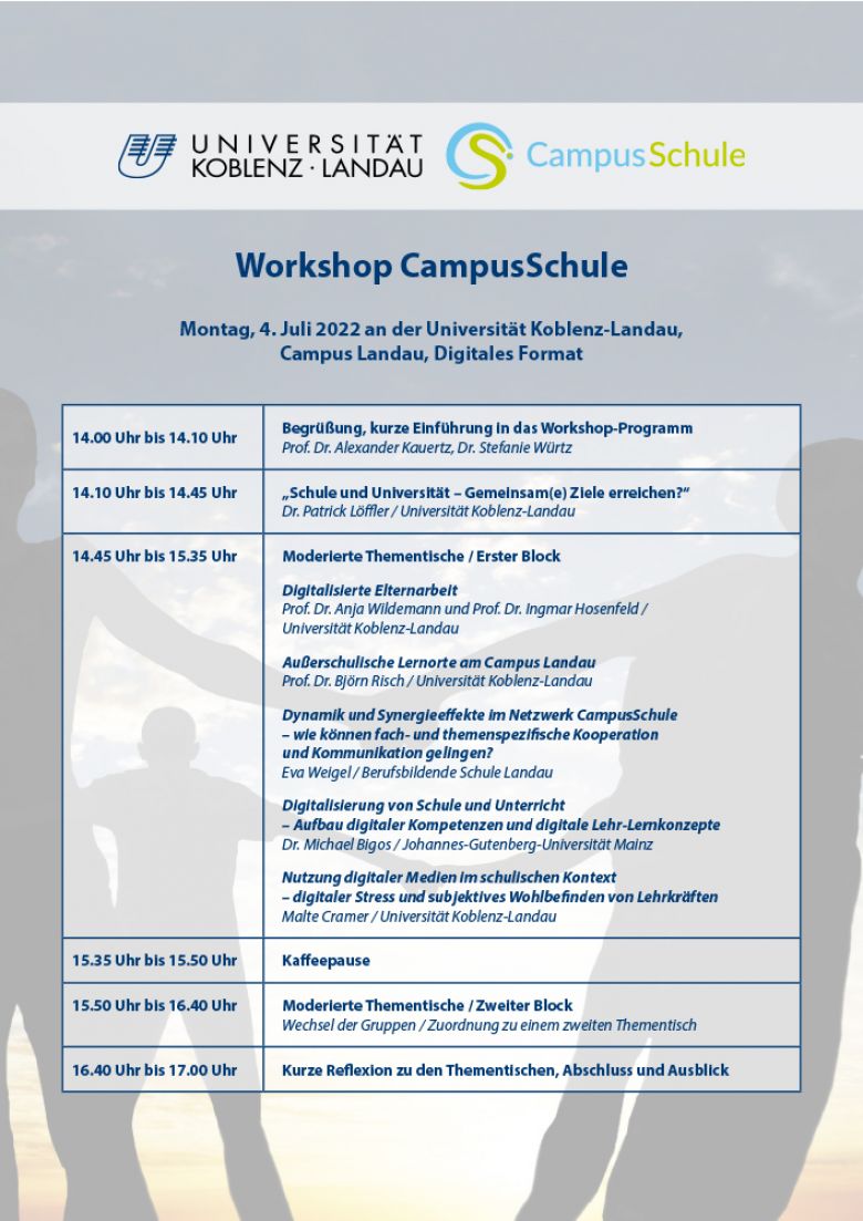Programmflyer Workshop CampusSchule