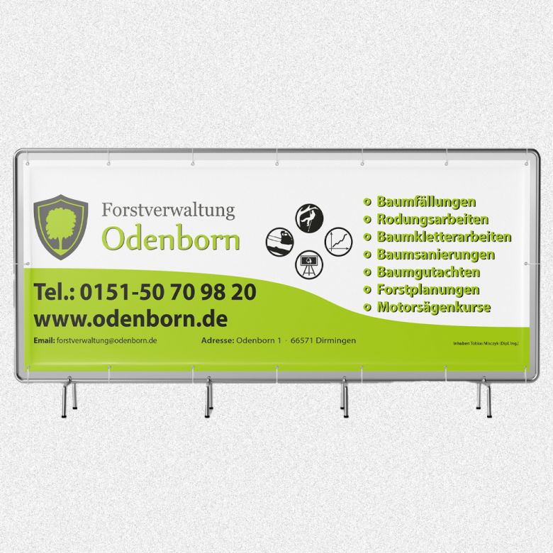 Meshbanner der Firma Forstverwaltung Odenborn