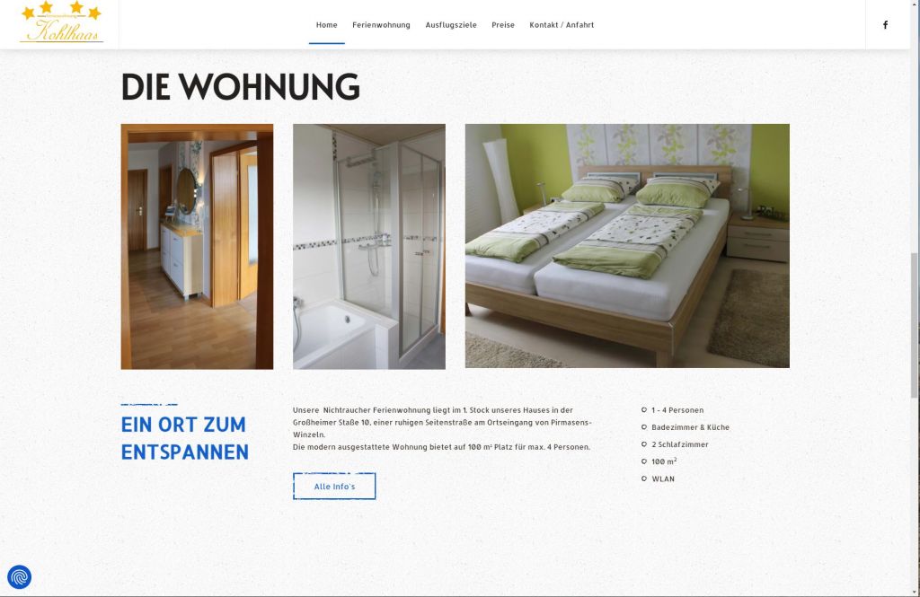 Startseite Wohnungsübersicht von ferienwohnung-kohlhaas
