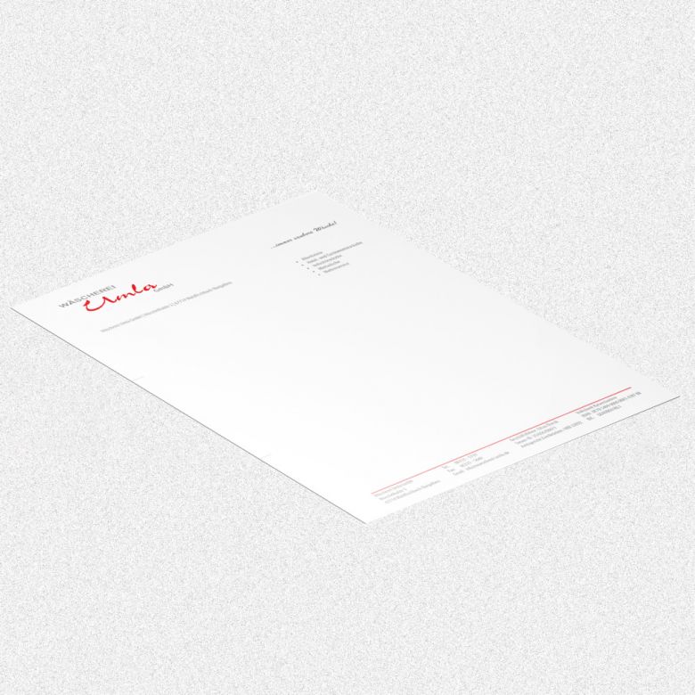 Briefpapier von Wäscherei Umla