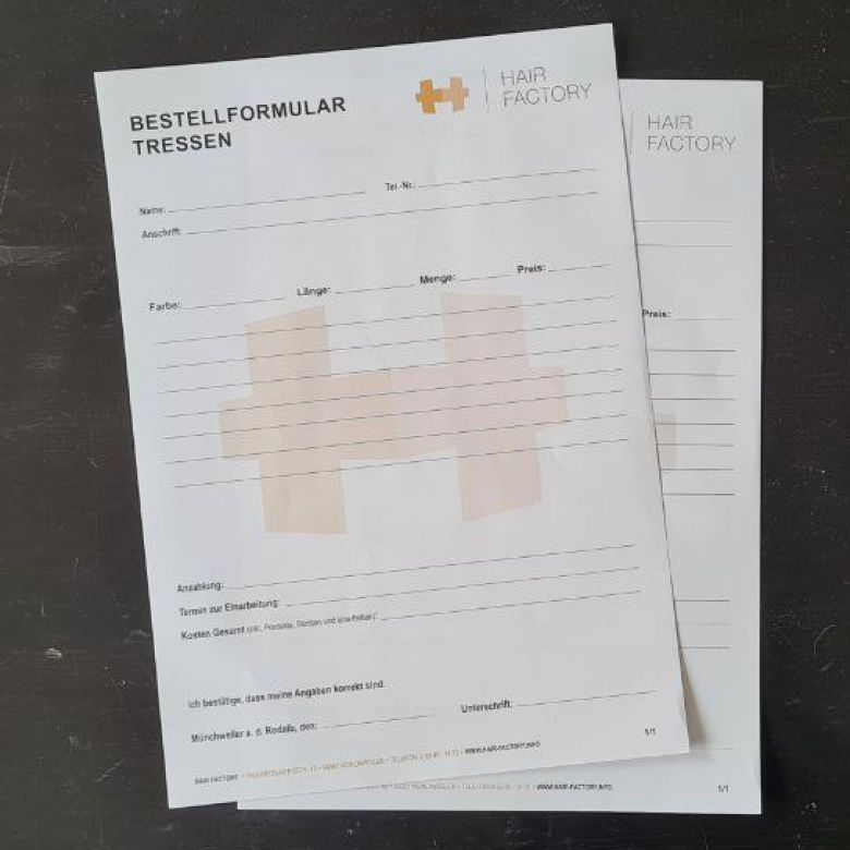 Bestellformular Tressen