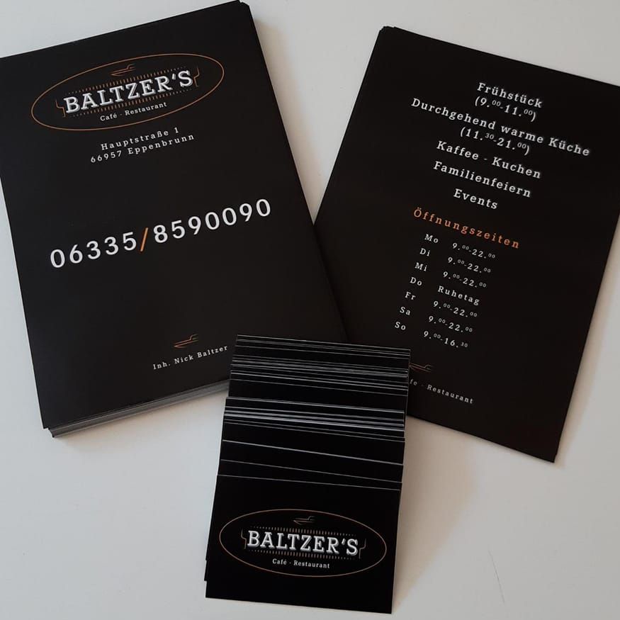Flyer und Visitenkarten Baltzers
